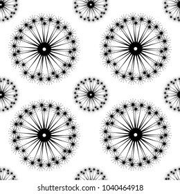 Decorative seamless pattern with dandelions