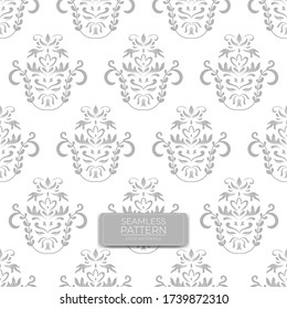 decorative seamless pattern design background, with leaf and flower ornament