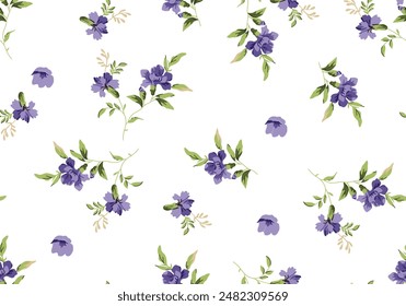 Decorative seamless pattern design, Repeating background, allover print, small flower pattern.