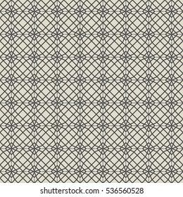 Decorative seamless pattern with different geometric shapes on desert yellow background. vector illustration