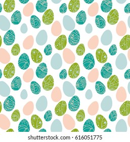 Decorative seamless pattern with Easter eggs. 
