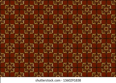 Decorative seamless pattern. Endless pattern for Wallpaper, textile, packaging, printing, interior, cloth. Traditional ethnic ornament for your design. Vector illustration.   Brown pattern, brown imag