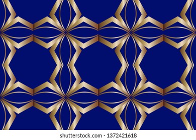 Decorative seamless pattern. Endless pattern for Wallpaper, textile, packaging, printing, interior, cloth. Traditional ethnic ornament for your design.,  Abstract classic golden pattern.  Vector.