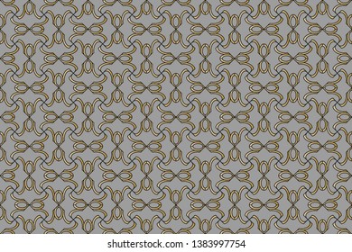 Decorative seamless pattern. Endless pattern for Wallpaper, textile, packaging, printing, Luxury vector .golden pattern on a blue background