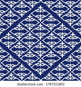 Decorative seamless pattern with ethnic element. Kyrgyz and Kazakh,  Uzbek, Tatar, Yakut ornaments. Texture for background, wallpaper, holiday, fabrics, gift wrapping, home textile. Vector.