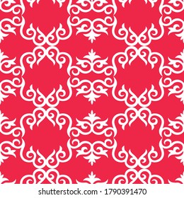 Decorative seamless pattern with ethnic element. Kyrgyz and Kazakh, Uzbek, Tatar, Yakut ornaments. Texture for background, wallpaper, holiday, fabrics, gift wrapping, home textile. Vector.	