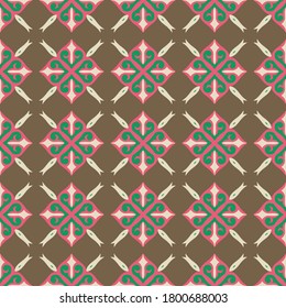 Decorative seamless pattern with ethnic element. Kyrgyz and Kazakh, Uzbek, Tatar, Yakut ornaments. Texture for background, wallpaper, holiday, fabrics, gift wrapping, home textile. Vector.	