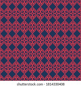 Decorative seamless pattern with ethnic element. Kyrgyz and Kazakh ornaments. Texture for background, wallpaper, pattern fills, fabrics, gift wrapping, textile. Design Paper For Scrapbook. Vector.