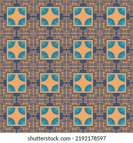 Decorative seamless pattern with ethnic element. Kyrgyz and Kazakh ornaments. Texture for background, wallpaper, pattern fills, fabrics, gift wrapping, textile. Design Paper For Scrapbook. Vector.