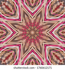 Decorative seamless pattern in ethnic style with geometric shapes and colorful lines. Abstract background for textile, wallpapers, gift wrapping, pillow, templates, shawl. Vector.