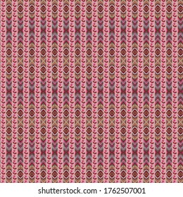 Decorative seamless pattern in ethnic style with tulips and colorful lines. Abstract background for textile, wallpapers, gift wrapping, pillow, templates, shawl. Vector.