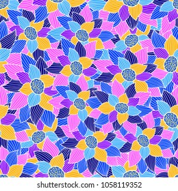 Decorative seamless pattern. Floristic subject idea.