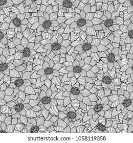 Decorative seamless pattern. Floristic subject idea.