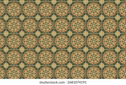 Dekoratives nahtloses Muster Blumen grün und orange Farbe, vintage nahtloses Muster, nahtloses Muster mit floralem Muster
