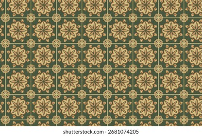 Dekoratives nahtloses Muster Blumen grün und orange Farbe, vintage nahtloses Muster, nahtloses Muster mit floralem Muster