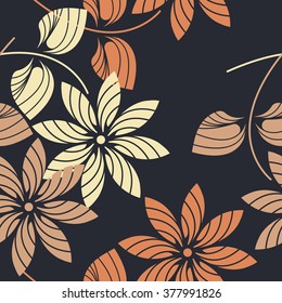 Decorative seamless pattern with flowers. Stylish template can be used for wallpaper, cards, web pages, textile, linen, tile and more creative designs.