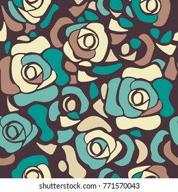 Decorative seamless pattern with flowers. Vector illustration with roses for your designs.