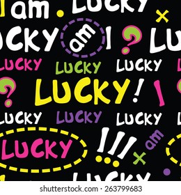 decorative seamless pattern with funny lettering