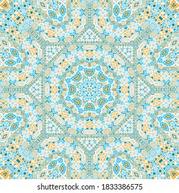 Decorative seamless pattern with geometric elements structure. Graphic tribal motif. Wallpaper print. Small elements texture. Vector scrapbook ornament.