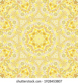 Decorative seamless pattern with geometric elements composition. Ethnic indian design. Canvas print. Small elements texture. Vector scrapbook ornament.