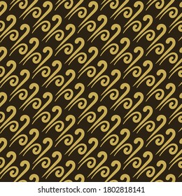 Dekoratives, nahtloses Muster, Goldverzierungen auf schwarzem Hintergrund. Perfekt für Ihr Design: Stoff, Tapete, Hintergrundbild, Packpapier