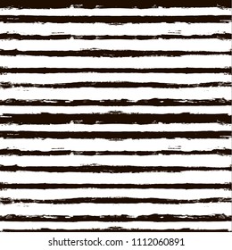 Decorative seamless pattern with hand drawn striped shapes. Hand painted lines grunge ink doodles in black and white colors. vector stripes graphic background. brush strokes, paintbrush backdrop 