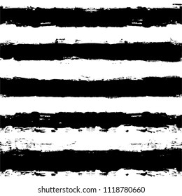 Decorative seamless pattern with hand drawn striped shapes. Hand painted lines grunge ink doodles in black and white colors. vector stripes graphic background. brush strokes, paintbrush backdrop 