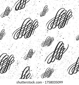 Decoración impecable con formas antiguas dibujadas a mano. Doodles de tinta gris pintados a mano en colores blanco y negro. Textura interminable a la moda para papel digital, tela, fondo, envoltura