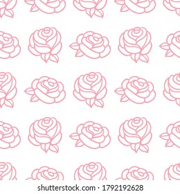 Decorative seamless pattern with hand drawn roses. Hand painted grungy ink doodle flowers. Trendy endless texture for digital paper, fabric, backdrops, wrapping