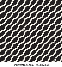 Decorative seamless pattern with hand drawn doodle lines. Hand painted grungy wavy stripes background. Trendy endless freehand texture 