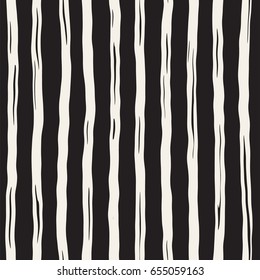 Decorative seamless pattern with hand drawn doodle lines. Hand painted grungy wavy stripes background. Trendy endless freehand texture 