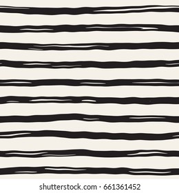 Decorative seamless pattern with hand drawn doodle lines. Hand painted grungy wavy stripes background. Trendy endless freehand texture