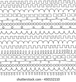 Decorative seamless pattern hand-drawn doodle in style.