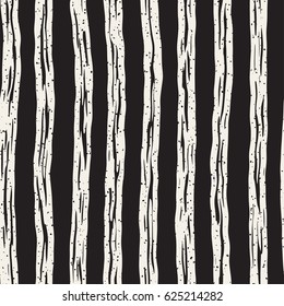 Decorative seamless pattern with handdrawn doodle lines. Hand painted grungy wavy stripes background. Trendy endless freehand texture 