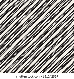 Decorative seamless pattern with handdrawn doodle lines. Hand painted grungy wavy stripes background. Trendy endless freehand texture 
