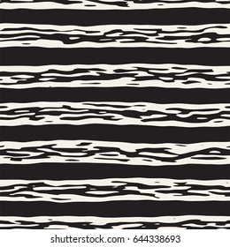 Decorative seamless pattern with handdrawn doodle lines. Hand painted grungy wavy stripes background. Trendy endless freehand texture 