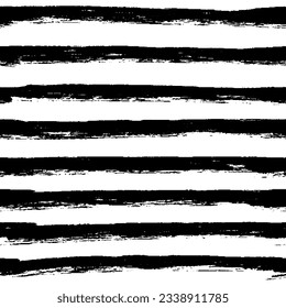Decorative seamless pattern with handdrawn rough lines in stripes. Hand painted grungy ink doodles in black and white colors. Trendy endless texture for digital paper, fabric, backdrops, wrapping