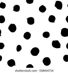 Decorative seamless pattern with handdrawn shapes. Hand painted grungy ink doodles in black and white colors. Trendy endless texture for digital paper, fabric, backdrops, wrapping