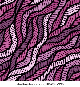 Decorative seamless pattern. Illustration with abstract waves or dunes. Linear ornament.