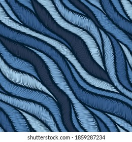 Decorative seamless pattern. Illustration with abstract waves or dunes. Linear ornament.