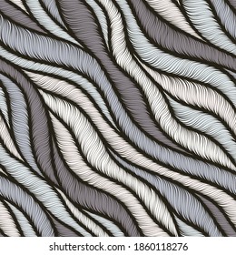 Patrón inquebrantable y decorativo. Ilustración con ondas o dunas abstractas. Ornamento lineal.