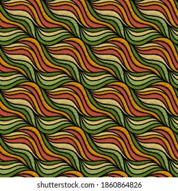 Patrón inquebrantable y decorativo. Ilustración con ondas abstractas. Ornamento lineal.