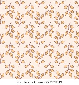 Decorative seamless pattern with leaves. Template for design wrappers, package, textile and backgrounds.