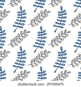 Decorative seamless pattern with leaves. Template for design wrappers, package, textile and backgrounds.