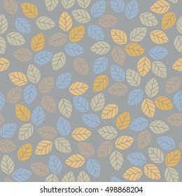 Decorative seamless pattern with leaves. Vector image can be used for linen, tile, wallpaper, autumn background and more 
