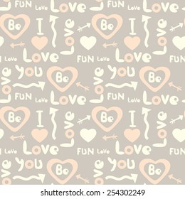 decorative seamless pattern with love symbols