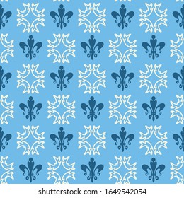 Diseño decorativo y sin fisuras. Fondo de diseño moderno. Textura de diseño textil. Color azul y blanco. Diseño de papel envuelto.Imagen vectorial.