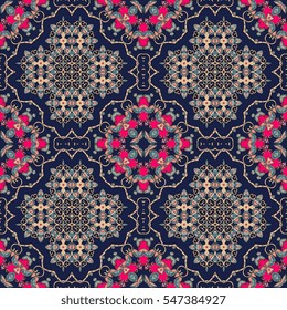 Decoración impecable al estilo marroquí. Ornamento vintage. Hermosa ilustración vectorial. Impresión étnica.