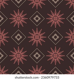 Decorative seamless pattern with ornamental and flowers. The ornament. Abstract texture designs can be used for backgrounds, motifs, textile, wallpapers, fabrics, gift wrapping, templates. Vector.