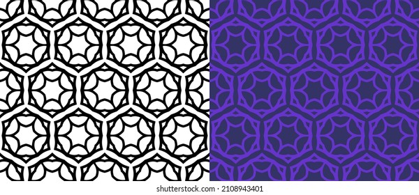 Decorative seamless pattern with ornamental lines, arabesque background design. Vector illustration.